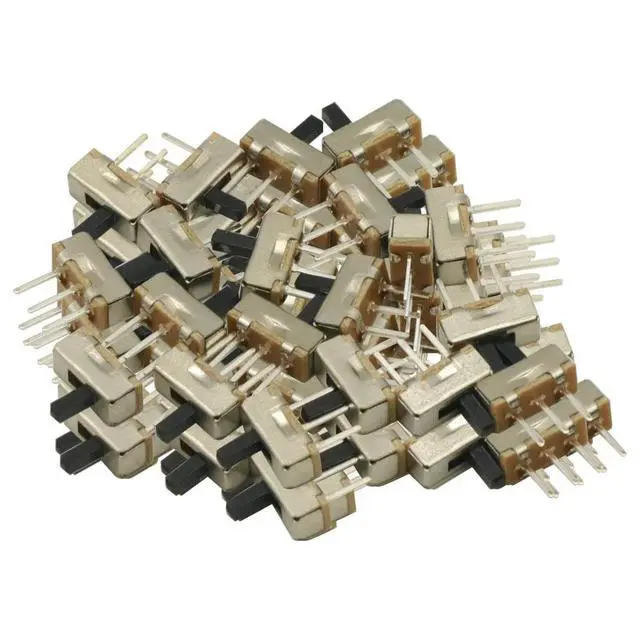 Alt view image 3 of 3 - 50PCS SS12d00G4 4mm High Knob Vertical Micro Mini Slide Switchs,3 Pin 2 Position 1P2T SPDT Toggle Switches Panel Mount