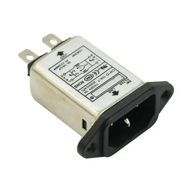 Alt view image 2 of 6 - 1x AC115V-250V 10A 50/60Hz IEC Socket Panel Mount Power Line EMI RFI Filter Suppressor Power Line Noise Filter For Board
