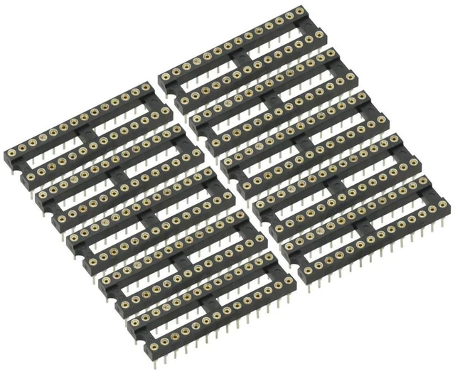 Alt view image 2 of 6 - 10Pcs 28Pin DIP28 SIP Round IC Sockets Adaptor Solder Type 2.54mm Pitch DIP-28 pins IC Round Hole Socket Adaptor