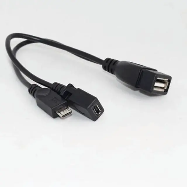Alt view image 2 of 6 - 1pc 2 In 1 OTG Micro USB Host Power Y Splitter USB Adapter To Micro 5 Pin Male Female Cable