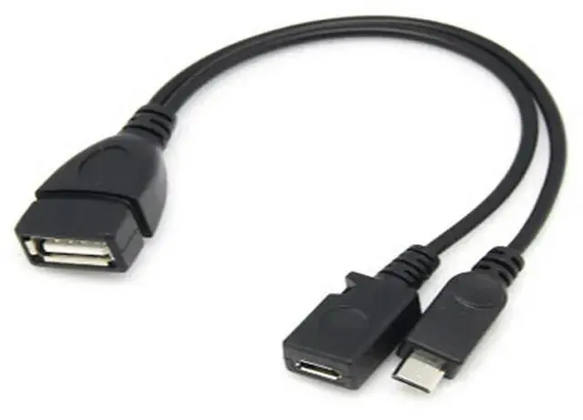 Main image of 1pc 2 In 1 OTG Micro USB Host Power Y Splitter USB Adapter To Micro 5 Pin Male Female Cable