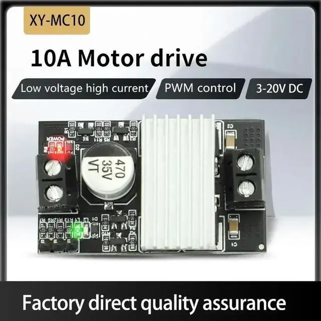 Alt view image 2 of 3 - 10A high-power DC motor drive module forward and reverse PWM speed regulation dimming wide voltage high current DC3-20V