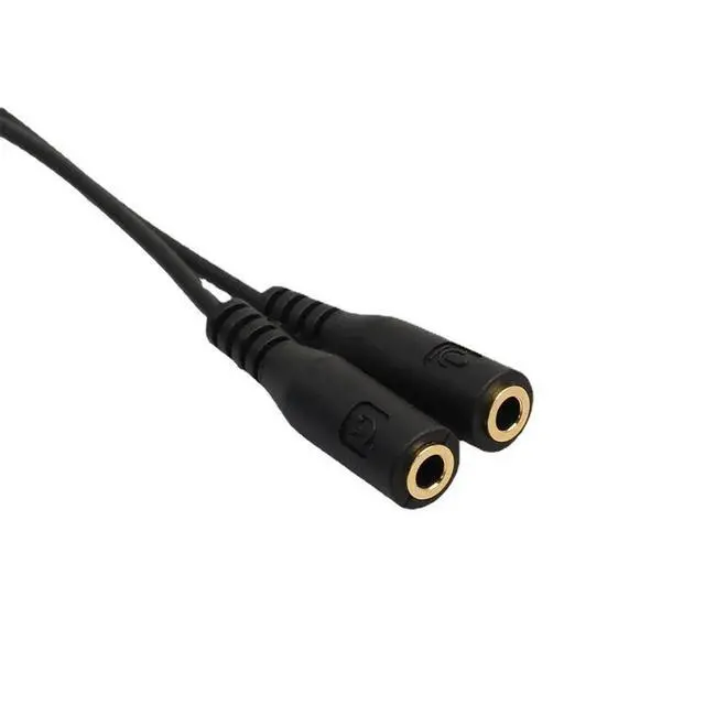 Alt view image 2 of 3 - Universal 3.5mm Stereo Audio Male To 2 Female Headphone Microphone TRRS Y Splitter Cable Adapter Audio Adapter Cable