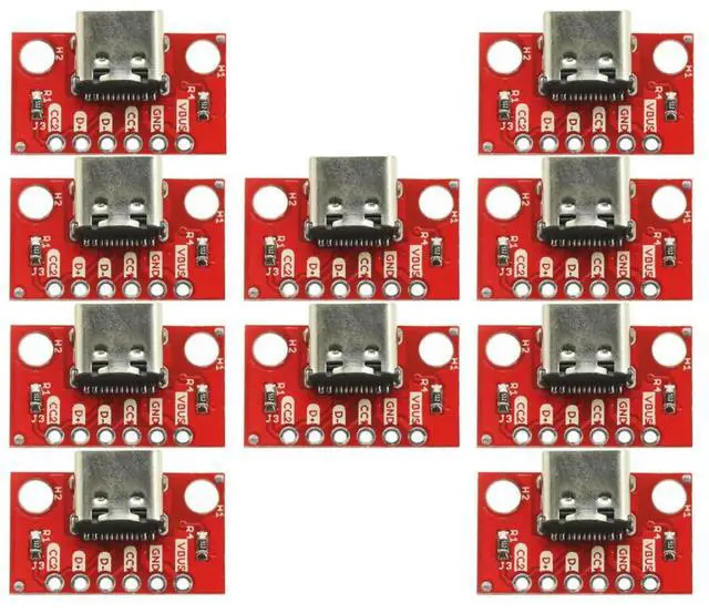 Main image of 10PCS USB C Breakout Type C Connector Board 3.1 Serial Basic Female Connector USB Breakout Board Adapter