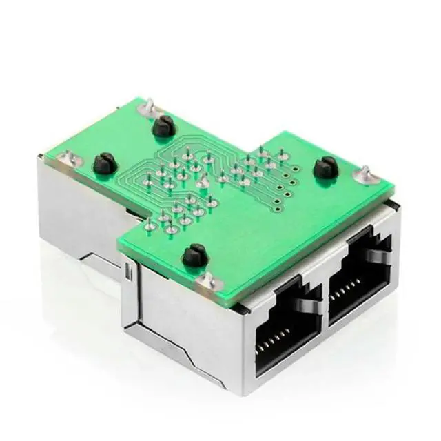 Alt view image 3 of 3 - Black Ethernet Adapter Lan Cable Extender Splitter for Internet Connection Cat5 RJ45 Splitter Coupler Contact Modular Plug