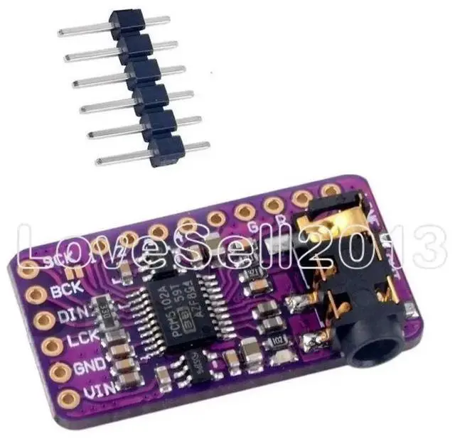 Main image of PCM5102 DAC I2S Interface Decoder Sound Card Board Digital Audio GY-PCM5102 Phat Format Player Module for Raspberry Pi