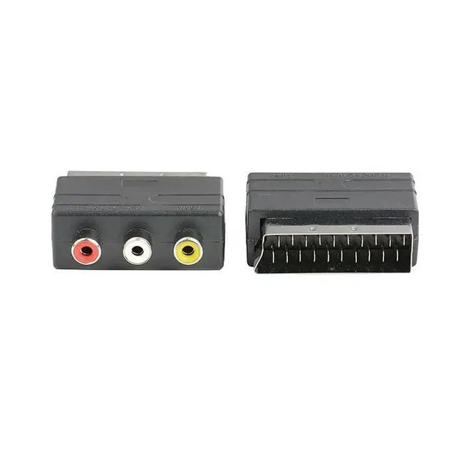 Alt view image 2 of 3 - Scart Male Plug To 3RCA Phono Female AV TV Audio Video Adapter Input for PS4 for WII DVD VCR