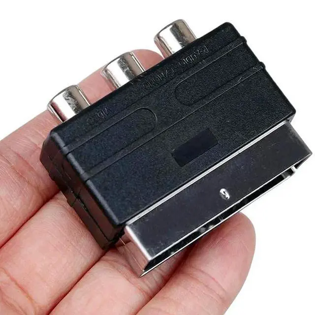 Alt view image 3 of 3 - Scart Male Plug To 3RCA Phono Female AV TV Audio Video Adapter Input for PS4 for WII DVD VCR