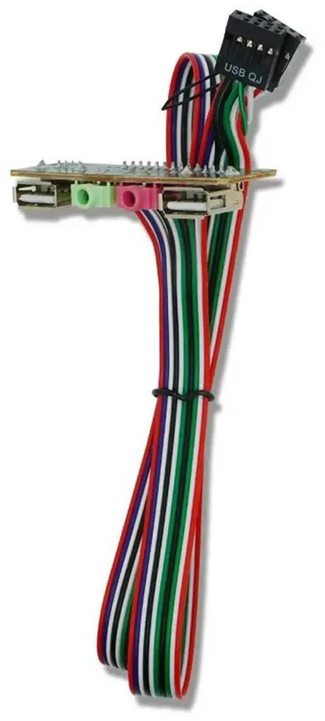 Alt view image 2 of 3 - PC Computer USB Port Audio Headset Microphone Cable Support Front Panel