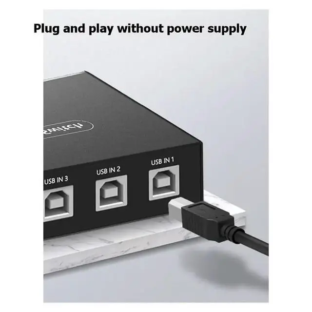 Alt view image 3 of 3 - USB 2.0 Printer Sharing Device For PC Computer