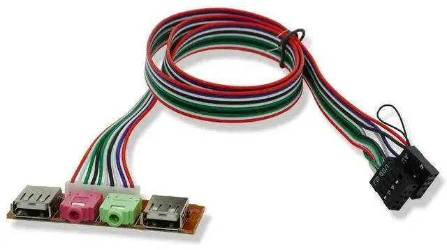 Main image of PC Computer USB Port Audio Headset Microphone Cable Support Front Panel
