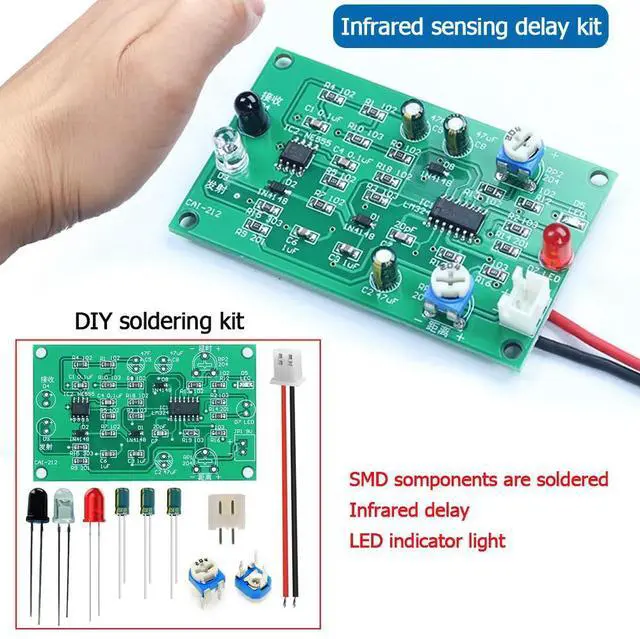 Main image of Diy electronics kit Infrared sensing delay circuit with LED indicator(SMD components are soldered)