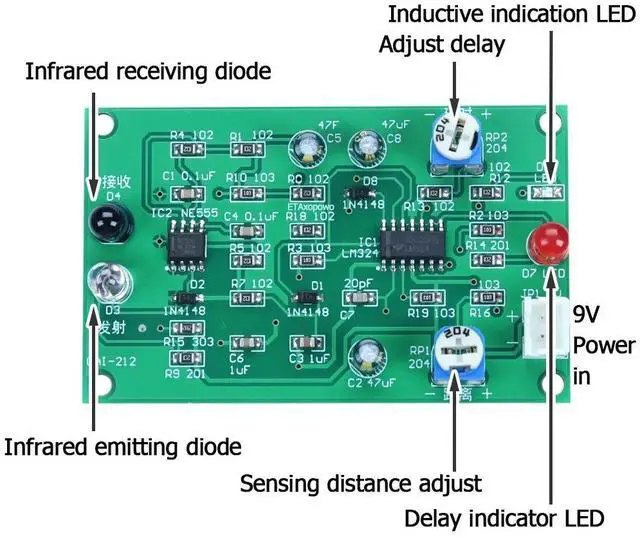 Alt view image 3 of 3 - Diy electronics kit Infrared sensing delay circuit with LED indicator(SMD components are soldered)
