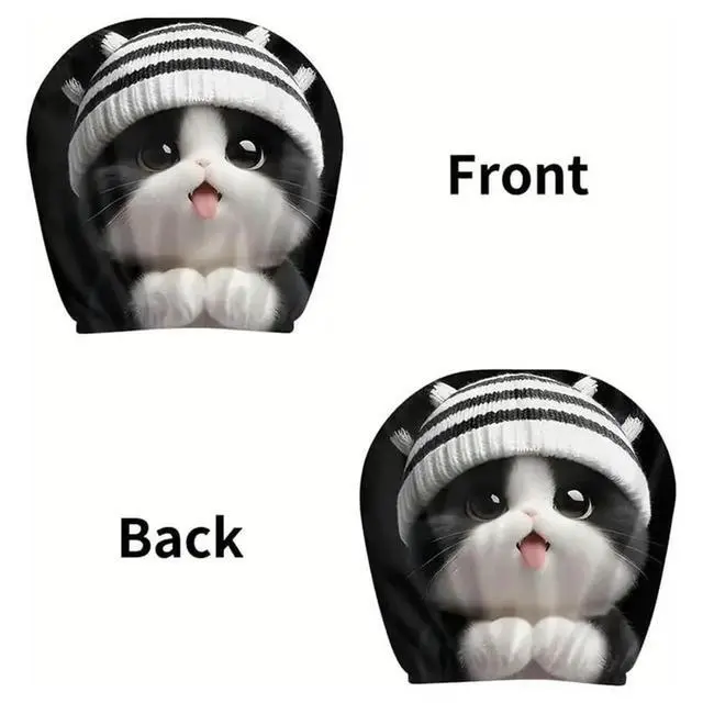 Alt view image 2 of 3 - Universal Auto Seat Head Rest Cover, 4Pcs Cute Printed Car Seat Headrest Protectors, Funny Cartoon Car Headrest Covers