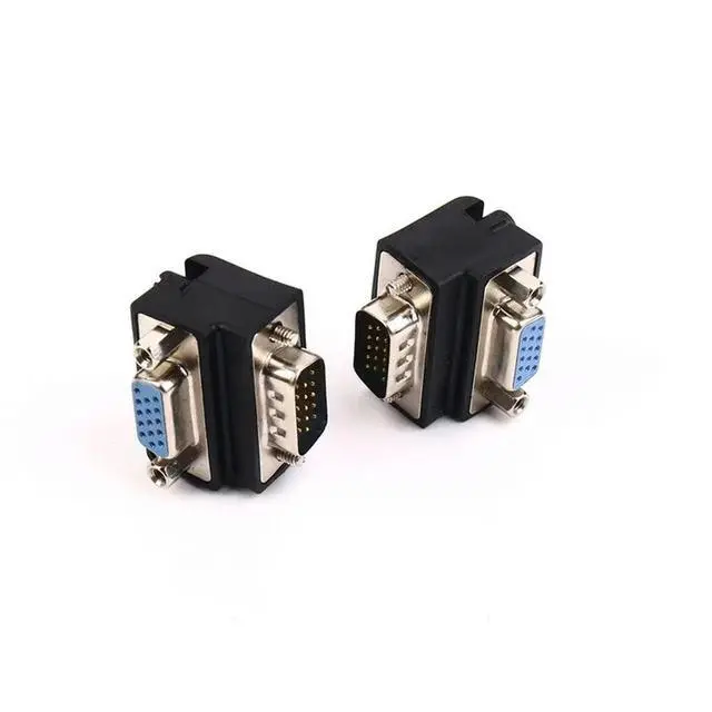 Alt view image 2 of 3 - 1pcs VGA 15 Pin Male Plug To Female Jack Gender Changer Conversion Adapter Right Angle HD15 Computer Monitor Video Connector