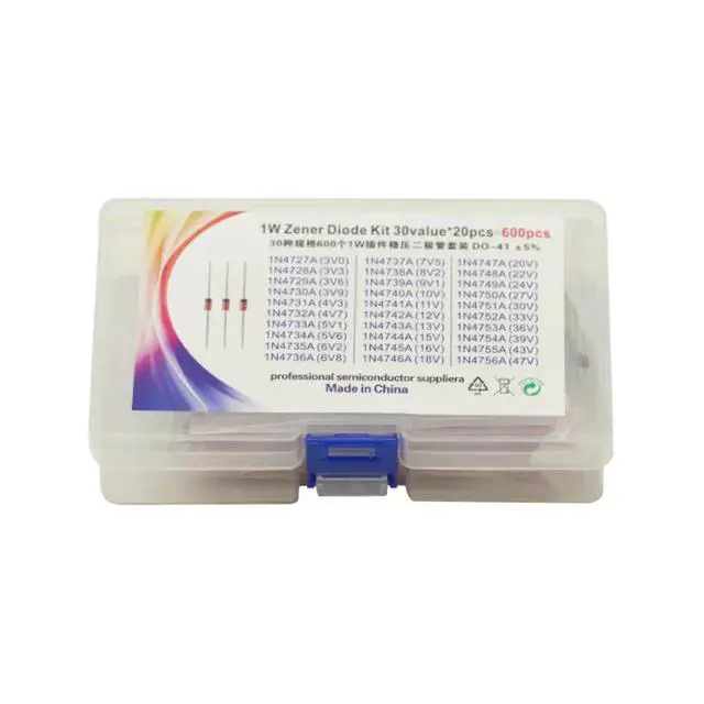 Alt view image 2 of 3 - 600pcs 3V-47V Diode Kit 1W Zener Voltage Regulator Diode Set 30Values*20pcs for board module