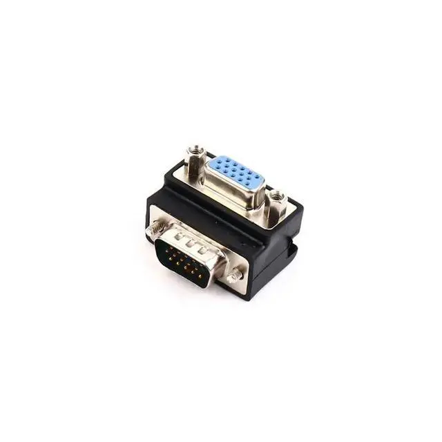 Alt view image 3 of 3 - 1pcs VGA 15 Pin Male Plug To Female Jack Gender Changer Conversion Adapter Right Angle HD15 Computer Monitor Video Connector