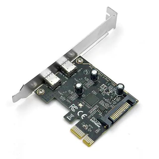 Alt view image 2 of 3 - PCIE To Dual Type C Expansion Card PCI Express X1 To 2Port TYPE-C USB 3.2 GEN1 5Gbps Convert Card Riser ASM1042 Chip for Desktop