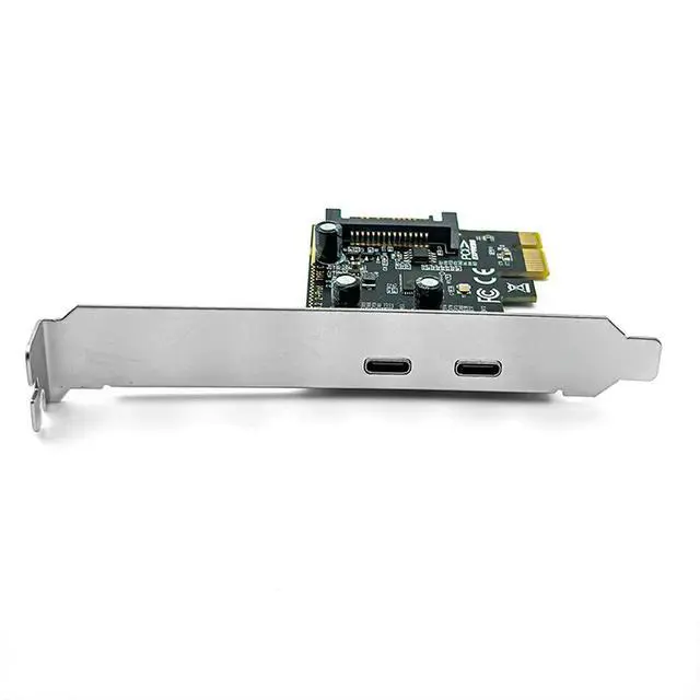Alt view image 3 of 3 - PCIE To Dual Type C Expansion Card PCI Express X1 To 2Port TYPE-C USB 3.2 GEN1 5Gbps Convert Card Riser ASM1042 Chip for Desktop