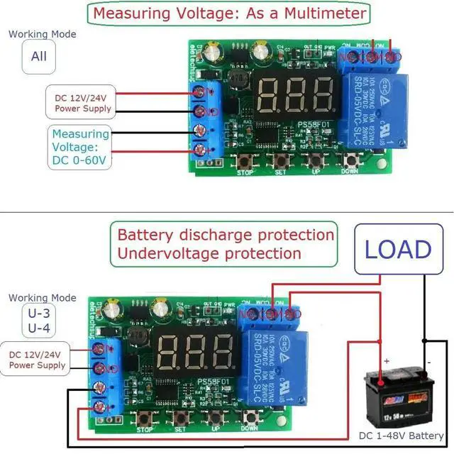 Alt view image 3 of 6 - 1pcs DC0-60V Charger Discharger Control Switch Auto Cut Off Undervoltage Overvoltage Protection for