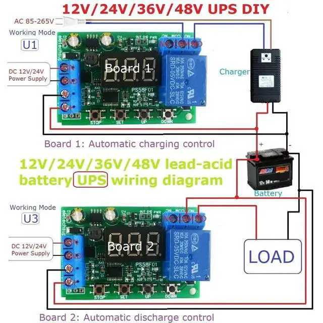 Alt view image 2 of 6 - 1pcs DC0-60V Charger Discharger Control Switch Auto Cut Off Undervoltage Overvoltage Protection for