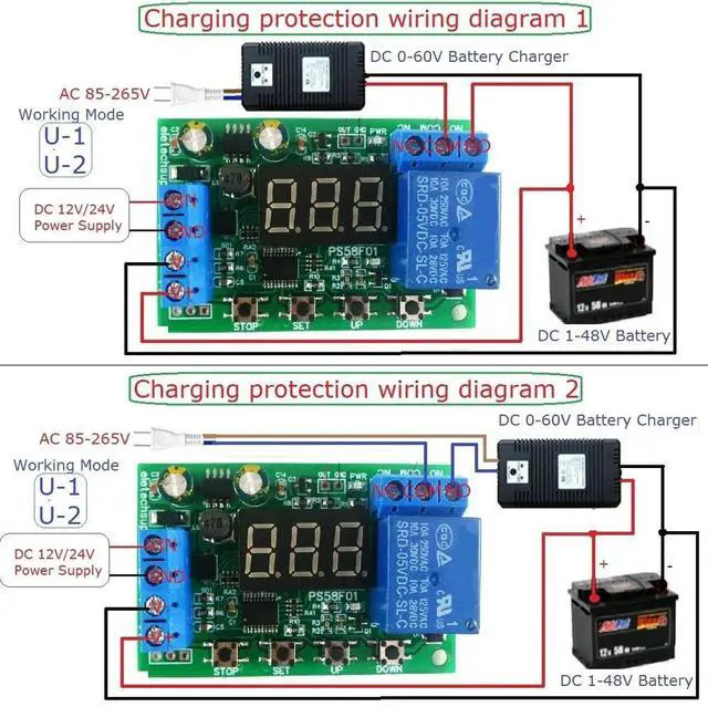 Main image of 1pcs DC0-60V Charger Discharger Control Switch Auto Cut Off Undervoltage Overvoltage Protection for