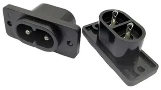 Main image of 10pcs/lot AC Power Socket, IEC 320 C8 Male Firgure 8 Adapter Socket Black Overload Protection Inlet Socket AC-006