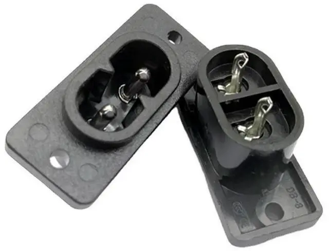 Alt view image 2 of 6 - 10pcs/lot AC Power Socket, IEC 320 C8 Male Firgure 8 Adapter Socket Black Overload Protection Inlet Socket AC-006
