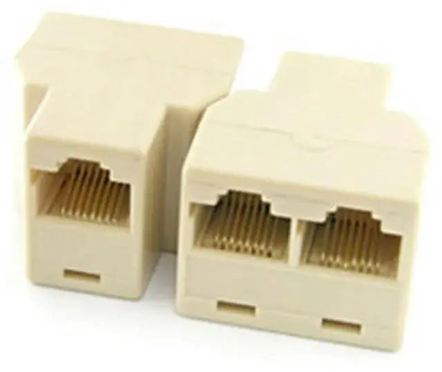 Main image of 1pcs 3 Way RJ45 LAN Network Ethernet Splitter Connector Khaki