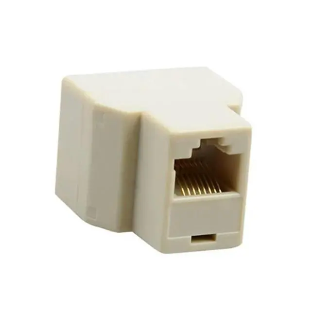Alt view image 3 of 6 - 1pcs 3 Way RJ45 LAN Network Ethernet Splitter Connector Khaki