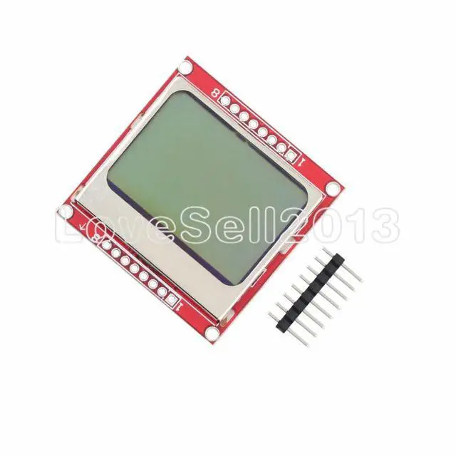 Alt view image 3 of 3 - Electronics 84x48 84*48 5100 LCD Module With White Blacklight Adapter PCB LCD5100