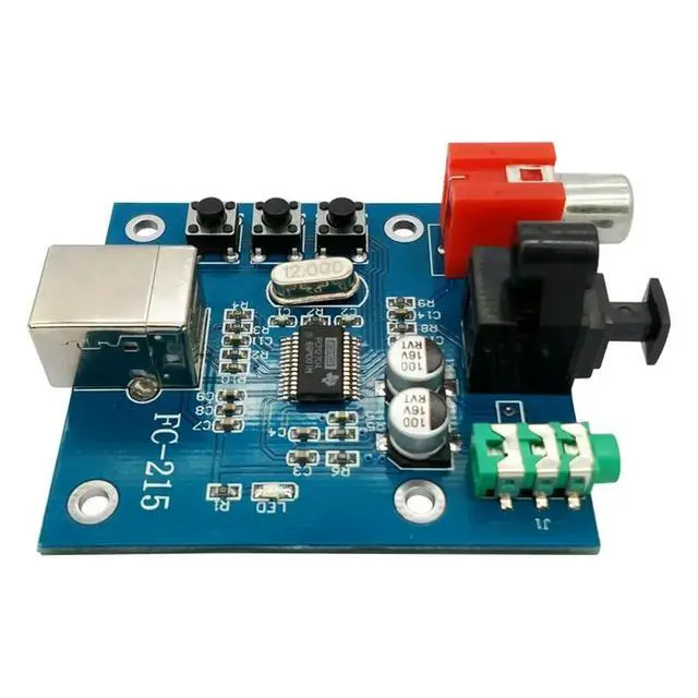 Alt view image 3 of 6 - PCM2704 Audio DAC USB to S/PDIF Sound Card hifi DAC Decoder Board 3.5mm Analog Coaxial Optical Fiber Output Module