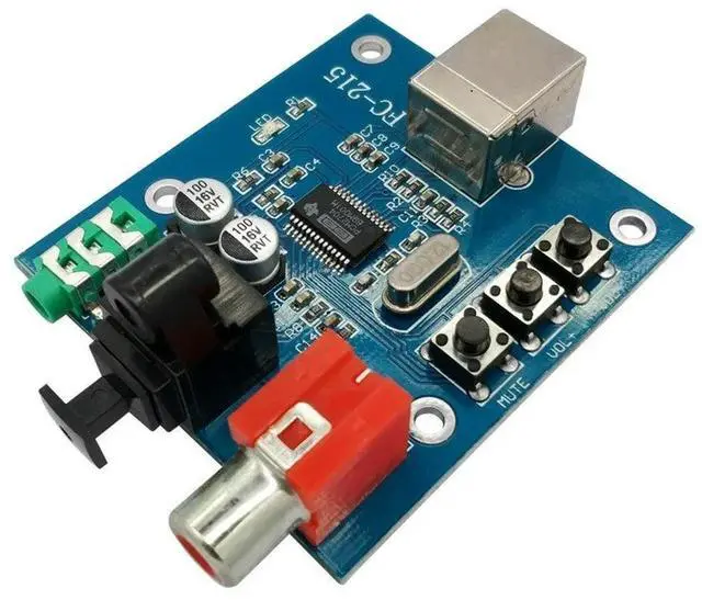 Alt view image 2 of 6 - PCM2704 Audio DAC USB to S/PDIF Sound Card hifi DAC Decoder Board 3.5mm Analog Coaxial Optical Fiber Output Module