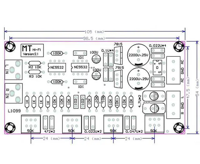 Alt view image 3 of 3 - NE5532 OP-AMP HIFI Amplifier Volume Tone EQ Control Board Preamplifier Module Board DIY Kits