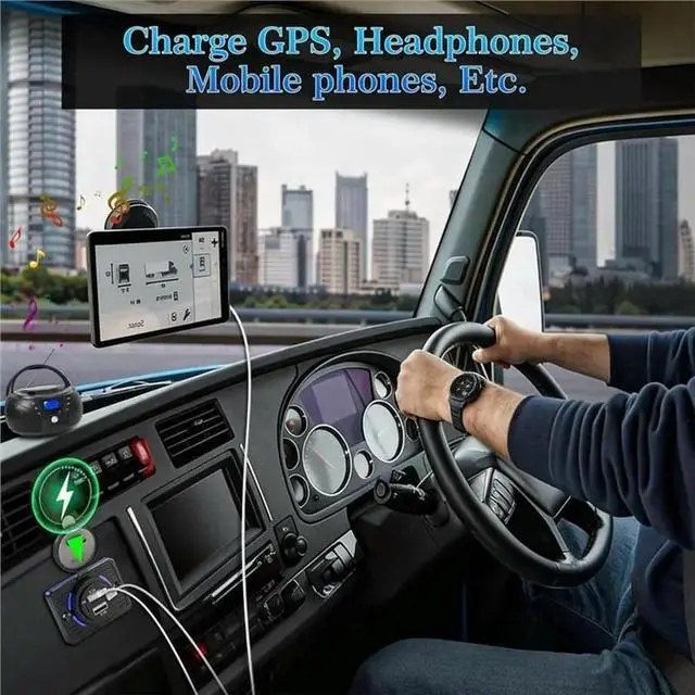 Alt view image 3 of 3 - Dual USB C PD& Dual USB A QC Fast Charging 4 Port 12V USB Outlet Wall Mount(2Pcs) For Vehicles Truck Boat Marine