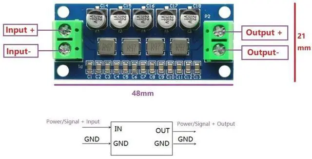 Main image of DC Power Filter Module 0-35V 0-5A Low-pass Filter Voltage Stabilizing Regulator Reducing Reduce Ripple EMI Filter Boost