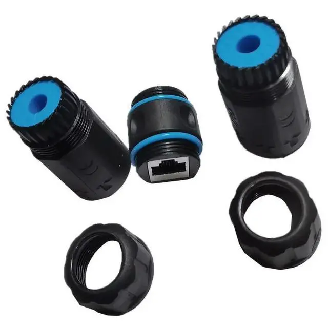 Alt view image 3 of 3 - RJ45 Waterproof Connector IP68 Waterproof Shielded Cat6 Ethernet LAN Cable Connector Network Cable Outdoor LAN Coupler Adapter