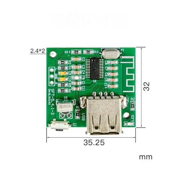 Alt view image 3 of 3 - bluetooth 5.4 audio receiver module 2.0 stereo sound 10-meter transmission