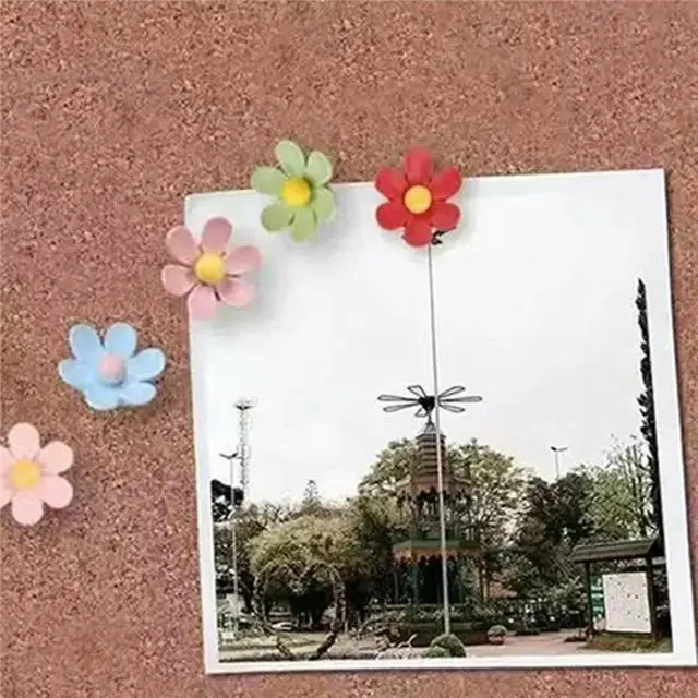 Alt view image 3 of 3 - For Classroom For Work 50 Pcs Cute Decorative Flower Push Pins For Bulletin Board, Cork Board Thumbtacks
