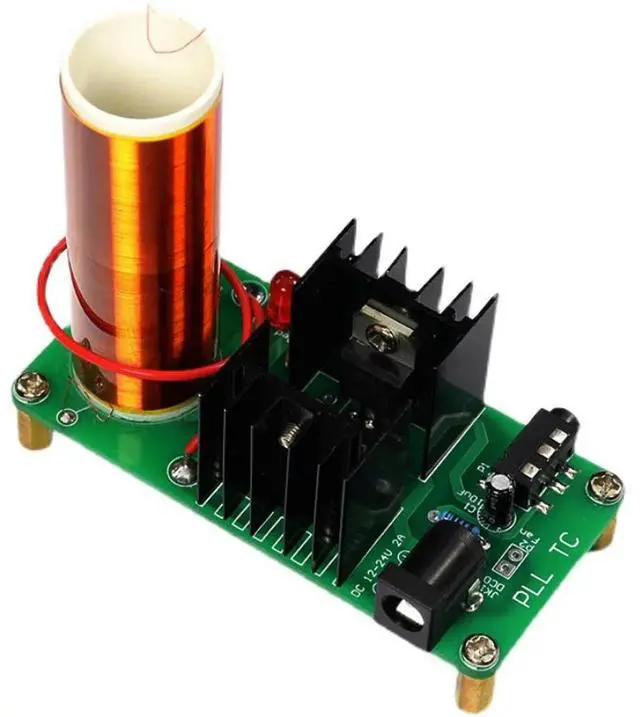 Alt view image 2 of 3 - diy electronic musical tesla coil kit 18V 2A with 3.5mm audio connector diy soldering project physics experiment