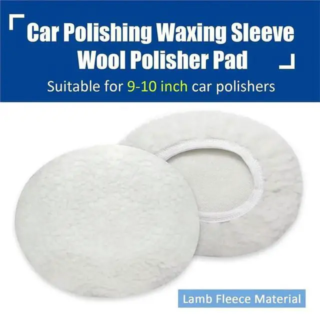 Alt view image 2 of 3 - Elastic Band Reusable And Washable,For Car l Furniture For Detailing 9-10" Buffing Pads, Lamb Fleece Bonnets Snug Fi