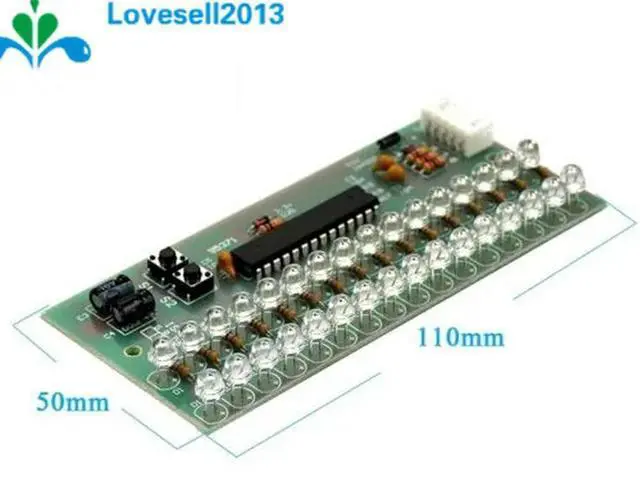 Alt view image 3 of 3 - MCU Adjustable Display Pattern LED VU Meter Level Indicator 16 LED Dual Channel