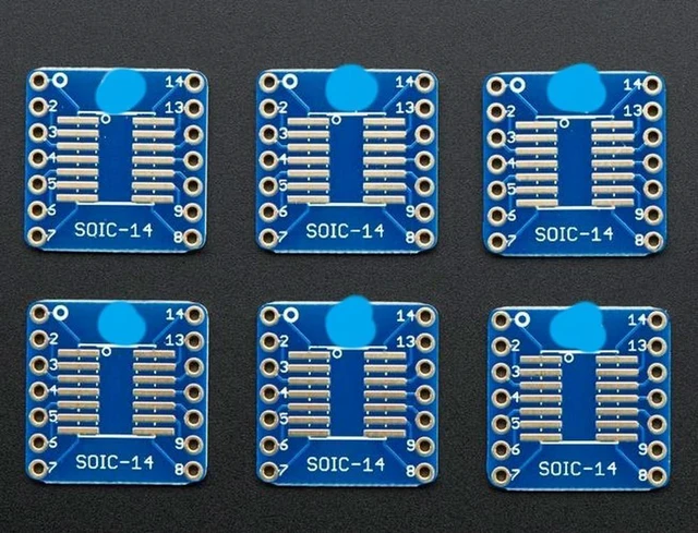 Alt view image 5 of 6 - 1210 SMT Breakout PCB for SOIC-14 or TSSOP-14 - 6 Pack!