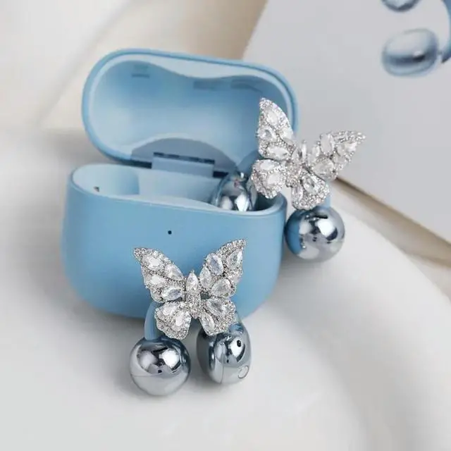 Alt view image 6 of 6 - 2025 Stylish Zircon Butterfly Ear Clip ly Fit for Freeclip 1/2 Headphones Charm Without Affecting Sound