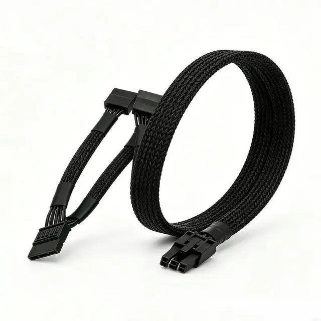 Alt view image 5 of 6 - 2025 Professional 6Pin To 3SATA Power Splitter Cable For Hard Drive Power Supply