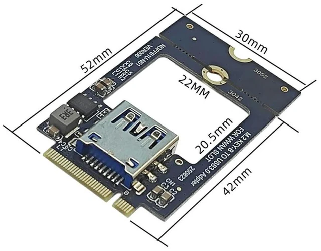 Alt view image 2 of 3 - Laptop M.2 B-Key To Bluetooth Network USB 3.0 SSD NGFF 3042/52 Converter M.2 Key-B To USB3.0 Adapter for WWAN Slot