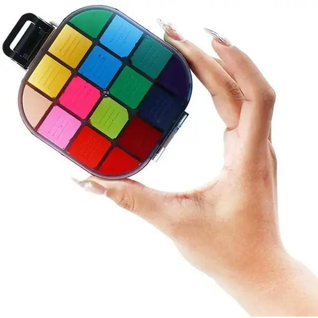 Alt view image 2 of 3 - Airtight Paint Toolbox Sealed Paint Palette Box With Lid, 16 Hole Watercolor Palette Box