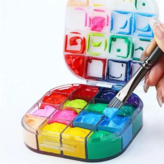 Alt view image 3 of 3 - Airtight Paint Toolbox Sealed Paint Palette Box With Lid, 16 Hole Watercolor Palette Box