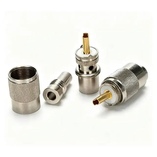 Alt view image 3 of 3 - PL-259 PL259 6-Pack Coax Connectors 50 Ohm UHF Male Solder Plug With Reducer For RG8X RG59 RG8 RG213 LMR240