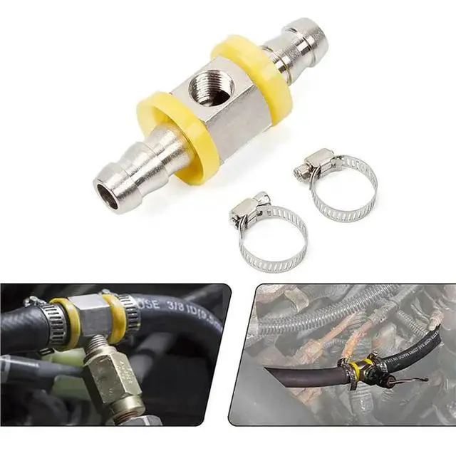 Alt view image 3 of 3 - 2Pcs 3/8 Inch Fuel Line Pressure TFitting Adapter For Fuel Pressure Gauge Sensor Barbed Push Lock T-Fitting Adapter